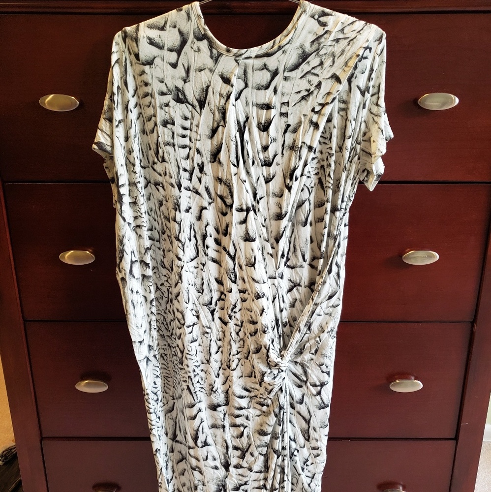 White and Black Helmut Lang Maxi Dress